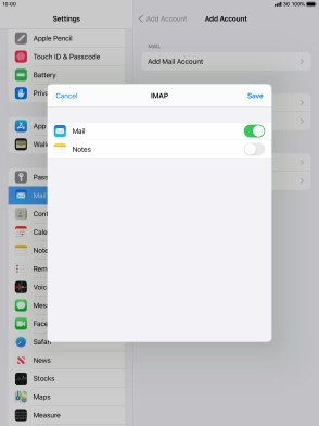 Press Save. Your email account has now been set up. To select more settings for incoming and outgoing server, proceed with the following steps. Press Save. Your email account has now been set up. To select more settings for incoming and outgoing server, proceed with the following steps.
