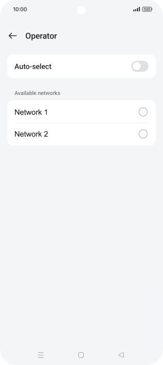 Press the required network.
