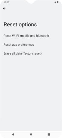 Press Erase all data (factory reset).