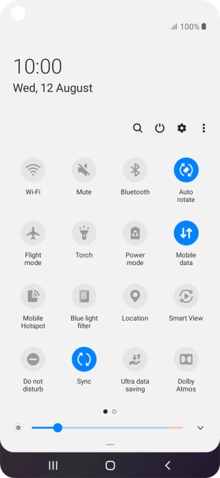 Press the settings icon. Press the settings icon.