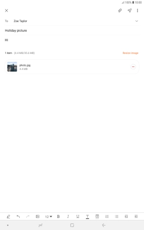 Press the send icon when you've finished your email message.