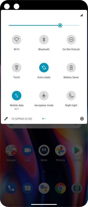 Press the settings icon.