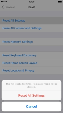 Press Reset All Settings.
