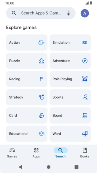 Press the search field. Press the search field.