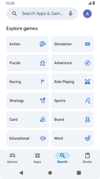 Press the search field. Press the search field.