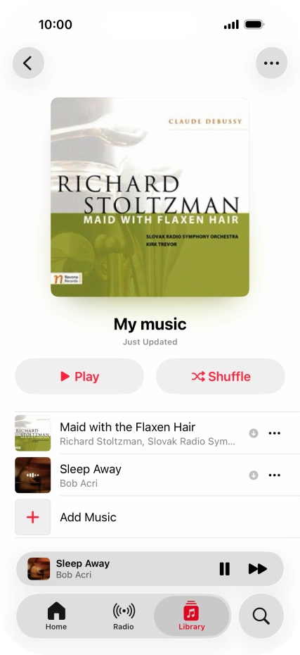 Press the song title.