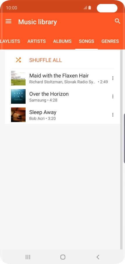 Press the required audio file. Press the required audio file.