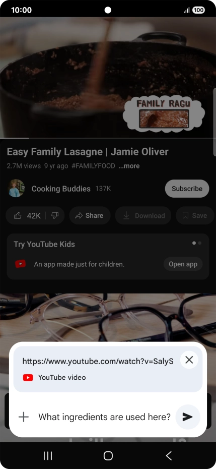 Follow the instructions on the screen to type or speak the required question for the video.