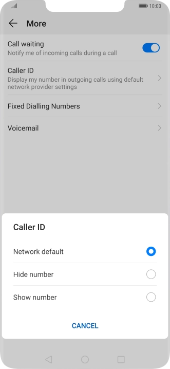 Press Show number to turn on caller identification.