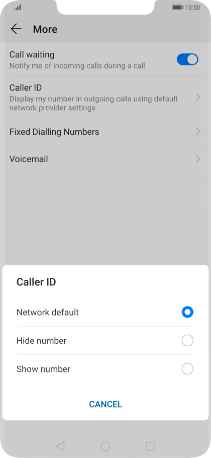 Press Show number to turn on caller identification.