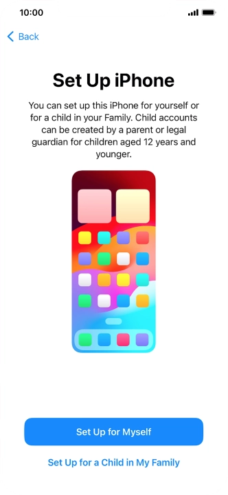 Press Set Up for Myself.