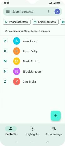Press the new contact icon.