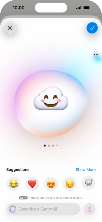 Slide your finger right or left on the screen to see the generated results.