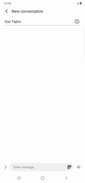 Press the text input field and write the text for your text message.