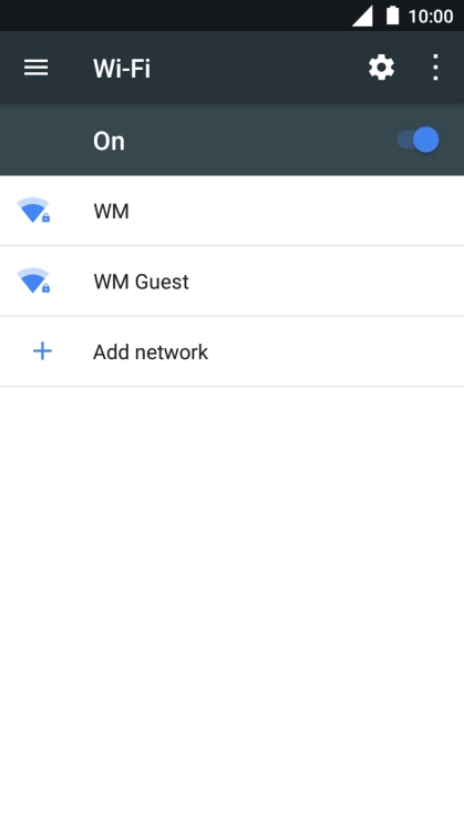 Press the required Wi-Fi network.