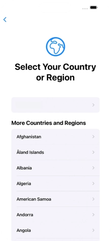 Press the required country or area.