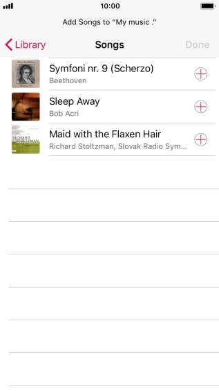 Go to the required category and press the required audio file.