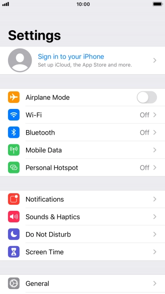 Press Sign in to your iPhone.