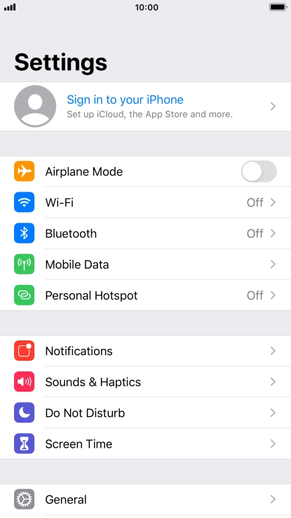 Press Sign in to your iPhone.