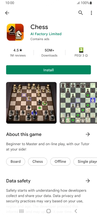 Press Install and follow the instructions on the screen to install the app.