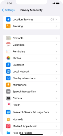 Press Location Services.