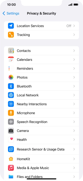 Press Location Services.