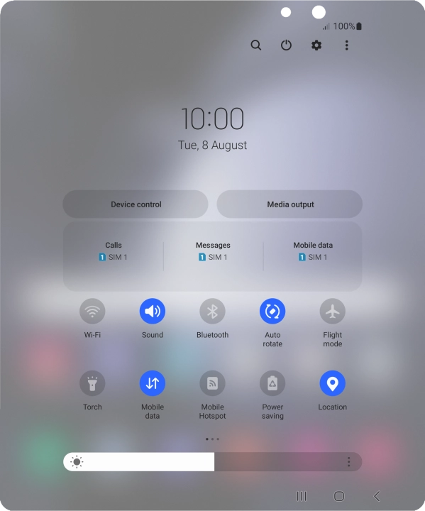 Press the settings icon.