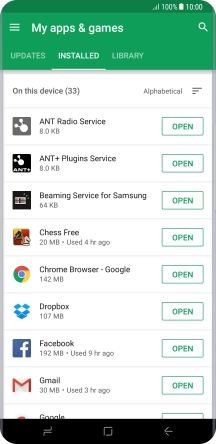 Press the required app.