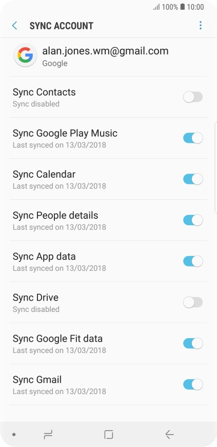 Press the indicator next to 