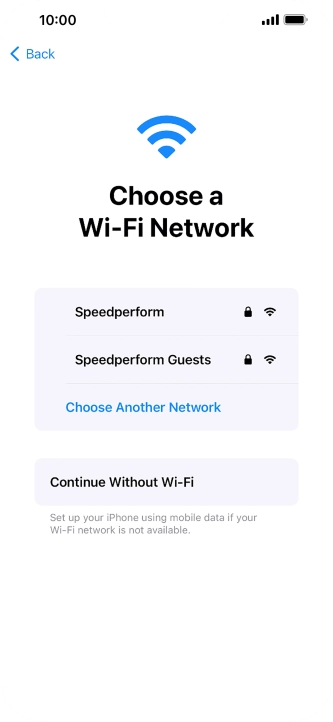 Press the required Wi-Fi network.