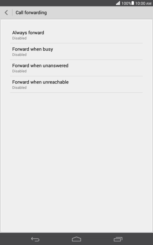Press the required divert type.