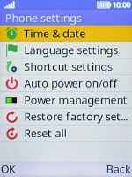 Select Restore factory settings.