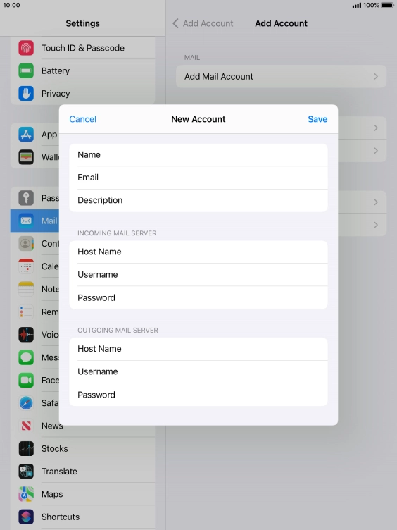 Press Save. Your email account has now been set up. To select more settings for incoming and outgoing server, proceed with the following steps. Press Save. Your email account has now been set up. To select more settings for incoming and outgoing server, proceed with the following steps.