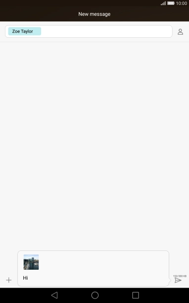 Press the send icon when you've finished your picture message.