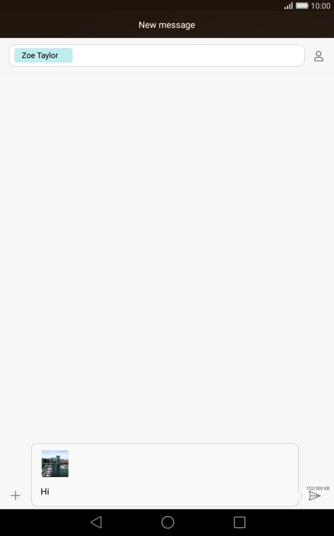 Press the send icon when you've finished your picture message.