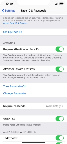 Press Turn Passcode Off and key in the phone lock code.