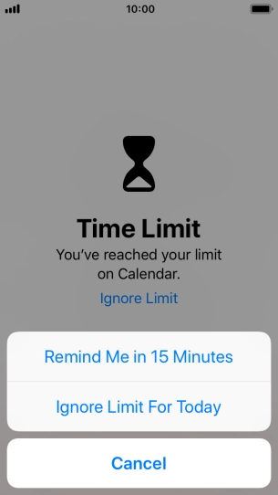 Press the required setting.