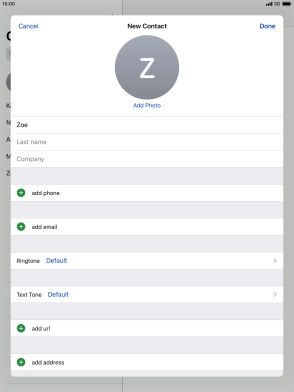Press Last name and key in the last name.