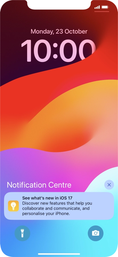 Press the required notification and follow the instructions on the screen to use the selected function.