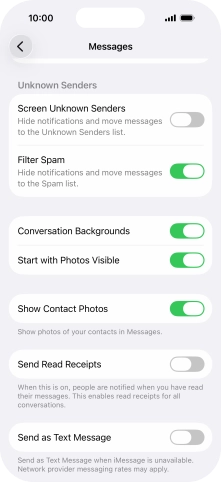 Press the indicator next to 