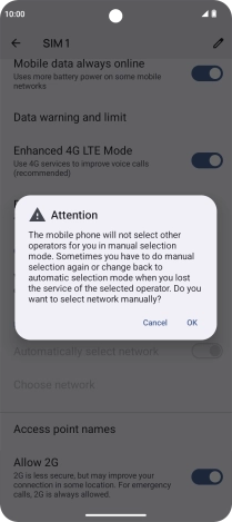 Press OK and your phone will search for networks. Press OK and your phone will search for networks.
