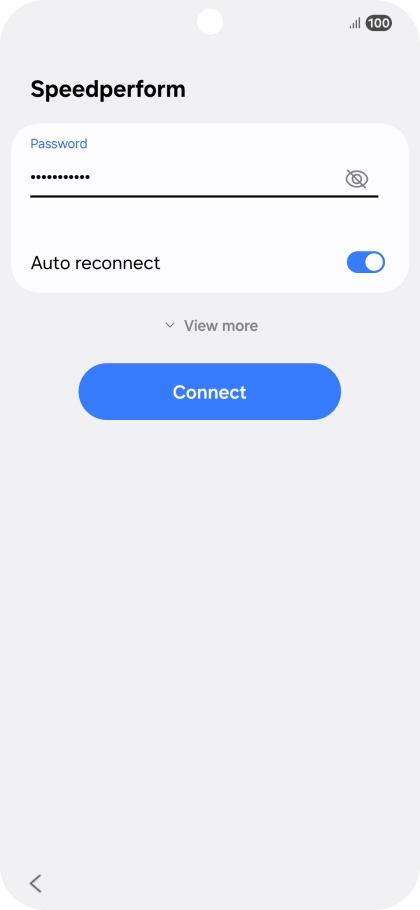 Key in the password for the Wi-Fi network and press Connect.