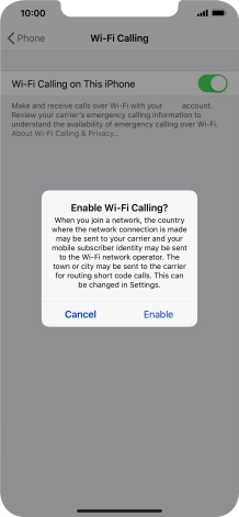 If you turn on the function, press Enable.