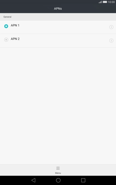 Press the field next to the data connection to activate it.