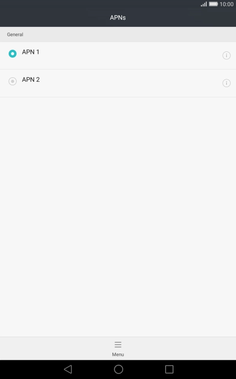 Press the field next to the data connection to activate it.