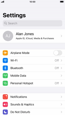 Press your Apple ID.