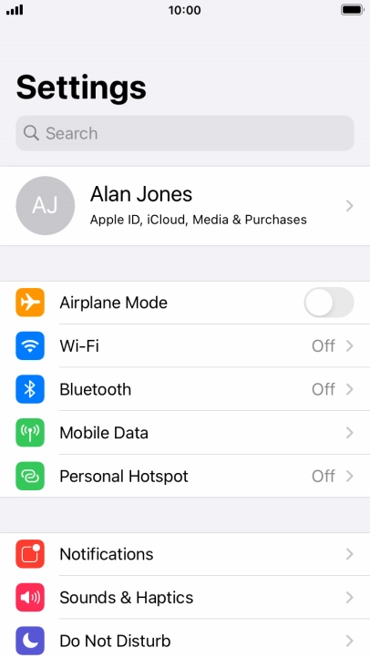 Press your Apple ID.