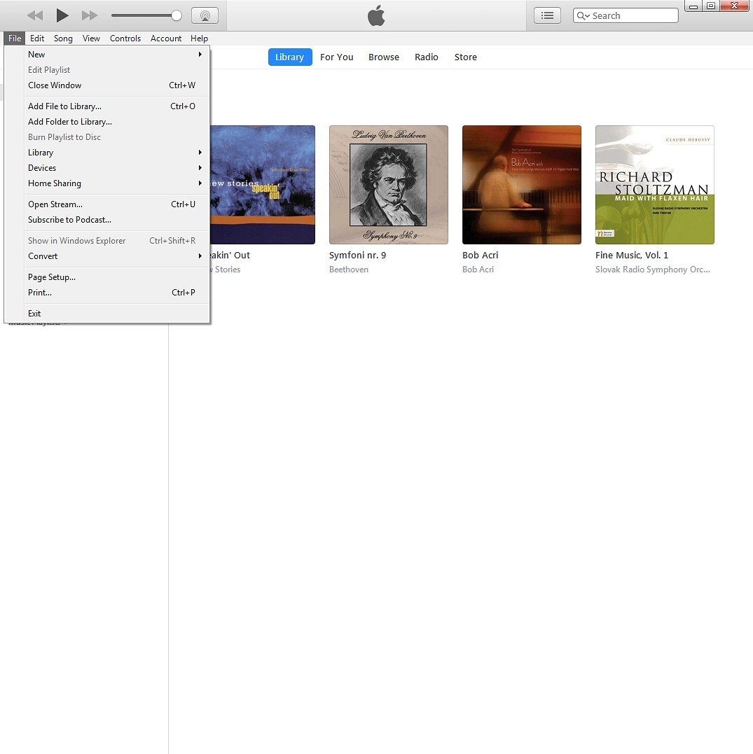 Click Add File to Library... to add one file at a time.