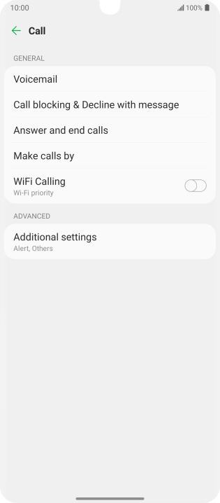 Press Additional settings.