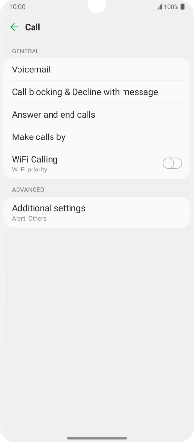 Press Additional settings.